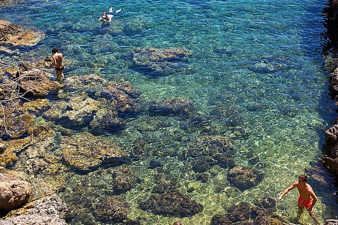 Cala Salada and Unspoiled North Beach Tour. Snorkelling and Aquarium - Cala Saladeta: photos, lunch options, and pebbles underfoot