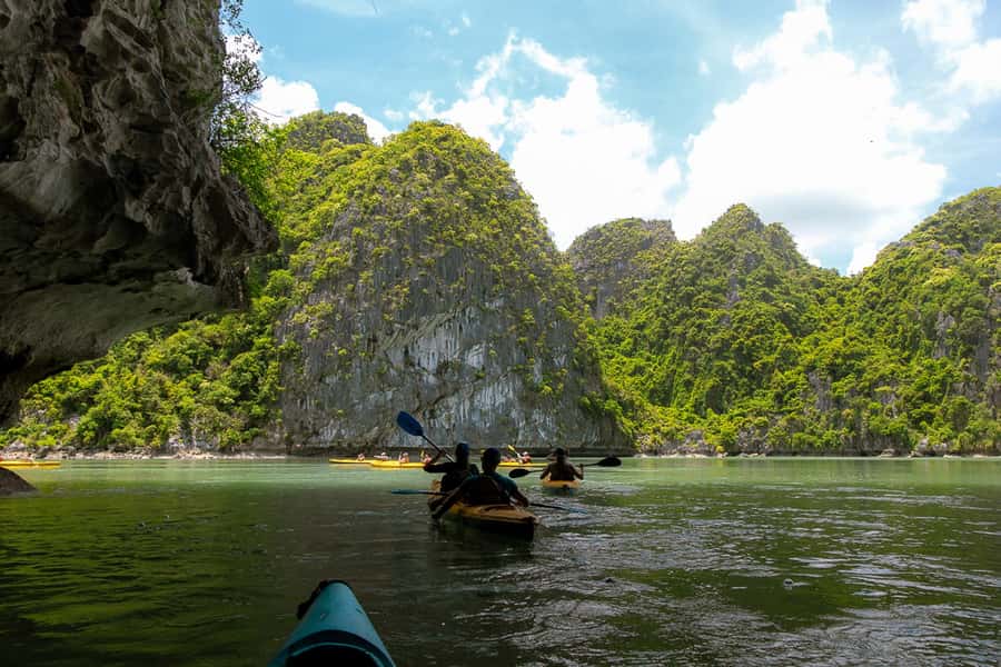 Cat Ba: Lan Ha & Ha Long Bay Kayak & Snorkel Boat Tour - Kayaking in Lan Ha: caves, arches, and paddling calm