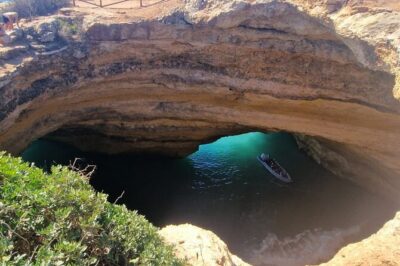 From Faro: Benagil Hiking Cliffs and the 4 Treasure Experience - Praia da Marinha: the cliff walk to Bridge, Heart, and Titanic rock