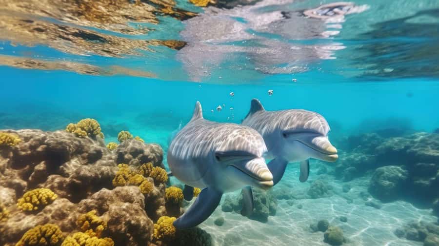 Hurghada: Speedboat Dolphin Watching & Snorkeling with Lunch - When swimming with dolphins is possible