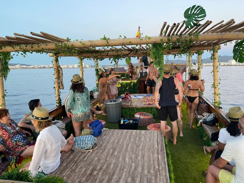 Ibiza: Sea Caves & Coves Snorkeling Paddle Boarding Tour - The Amazonia Boat Setup: Jungle Theme, Front-Deck Hangout, and Drinks
