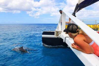 Ko Olina Catamaran Sail and Snorkel with Lunch - Boarding the boat: space, bar, and how the crew keeps it easy