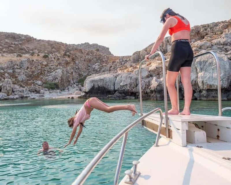 Lindos: Glass Bottom Boat Tour with Snorkeling - Navarone cliffs becomes a real swim: what to expect at the water stop