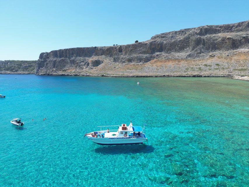 Lindos,Pefkos: All inclusive Swim & Snorkel Boat Cruise - The Lindos cave stop: swim, snorkel, and see rock from the inside