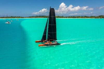 LUXURY Catamaran Bora Bora : Sailing, Snorkeling & Floating Bar - Sailing Bora Bora’s Lagoon: Mount Otemanu Views From the Water