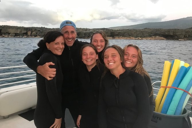 Manta Ray Night Snorkel in Kona - The Maheli-Heli boat setup: comfort at night is not a small detail