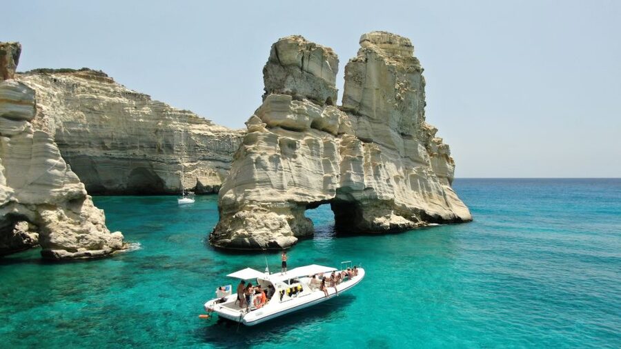 Milos: Half-Day Speedboat Cruise to Klefiko with Snorkeling - Photo pass-bys: Cape Vani and Klima from the water
