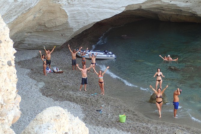 Milos Small-Group Full-Day Cruise with Snorkelling and Lunch - Kalogries Beach swim stop: snorkel masks, flippers, and a light brunch