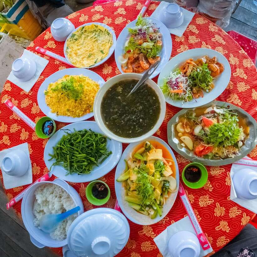 Nha Trang: Hopping Tour, Snorkeling, Boat Party, & BBQ Lunch - Floating Restaurant Lunch: BBQ Food Without the Usual Tourist Trap