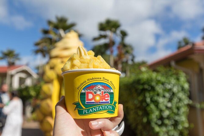 Oahu's Ultimate Tour: Dole, Turtle Snorkel, Pali Lookout & More - North Shore food stops: Tropical Farms, Kahuku Sugar Mill, and Kahuku Farms