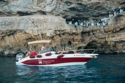 Polignano Sea Caves: Boat Tour with Snorkeling & Aperitif - The cave lineup from Grotta Azzurra to Grotta Palazzese