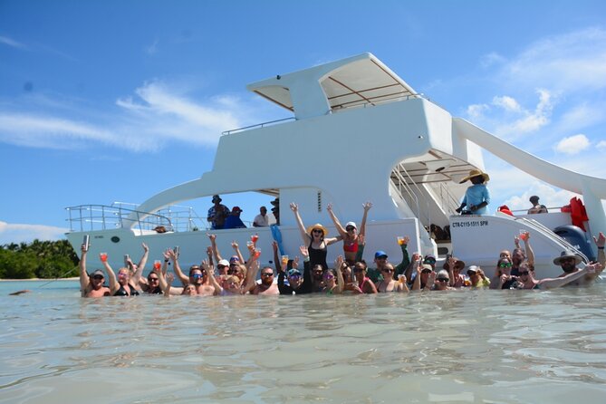 Private Catamaran with Sound system, Slide, Open bar & Snorkeling - The boat setup: sound system, slide, and open-bar fun