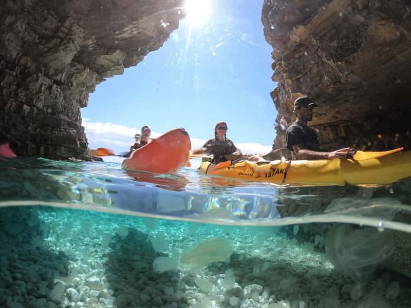 Pula: Cave Kayak, Snorkeling, Cliff Jumping All-in-one Tour - The 50-minute paddle to Kolombarica Sea Cave: calm prep, then real coastline views