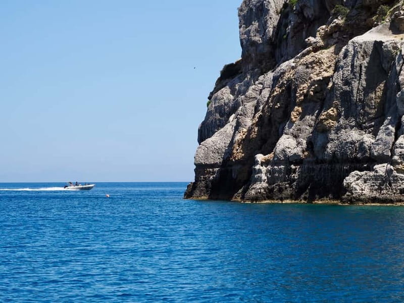 Rhodes: Anthony Quinn Bay & Sea Caves Snorkeling Cruise - Onboard comfort: RIB ride, Wi‑Fi, restroom, and drinks