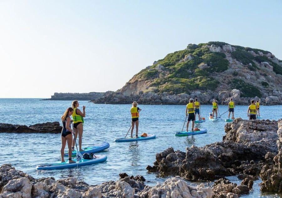 Rhodes: Stand-Up Paddleboard and Snorkeling Tour - The secluded bay snack stop: food, photos, and a chance to reset