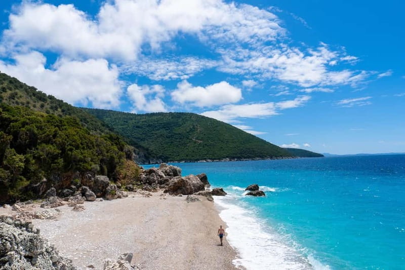 Saranda:Boat Tour to Kroreza with snorkelling,&umbrellas - Your boat setup: shade, fridge, life jackets, and crews that run the show